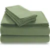 Azores Home Solid Flannel Sheet Set In Green