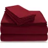 Azores Home Solid Flannel Sheet Set In Red