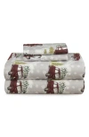 Azores Home Winter Outing Cotton Flannel Sheet Set In Gray