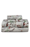 Azores Home Winter Wonderland Cotton Flannel Sheet Set In Gray
