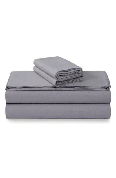 Azores Home Yarn Dyed Flannel Sheet Set In Gray