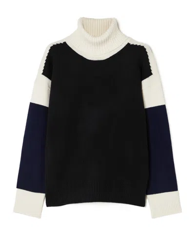 Aztech Mountain Bayer Color-block Wool-blend Sweater In Black