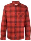 Aztech Mountain Check-print Long-sleeved Shirt In Orange