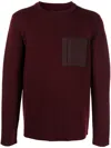 Aztech Mountain Chest Patch Pocket Sweater In Red