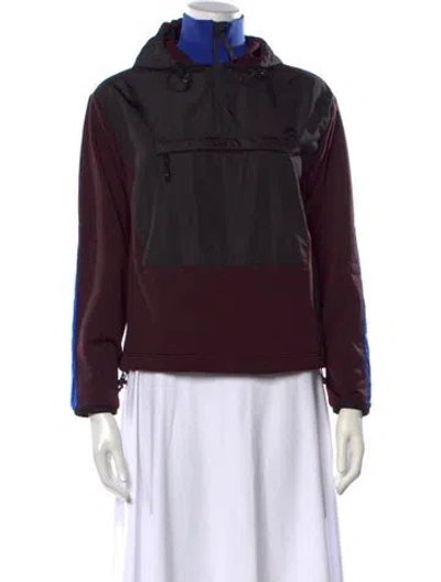 Pre-owned Aztech Mountain Colorblock Pattern Mock Neck Hoodie In Black