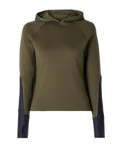 Aztech Mountain Paneled Stretch-jersey Hoodie In Green