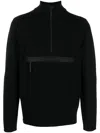 Aztech Mountain Half-zip Roll Neck Sweater In Black