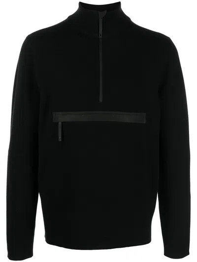 Aztech Mountain Half-zip Roll Neck Sweater In Black