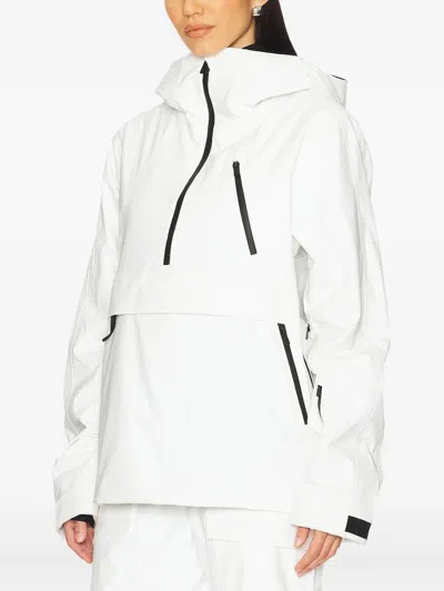 Aztech Mountain Hayden 3l Half-zip Kangaroo-pocket Jacket In White