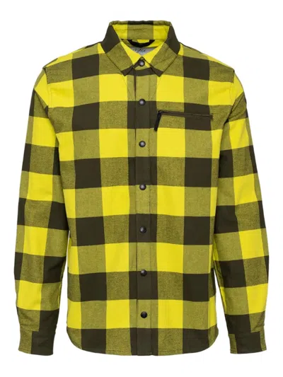 Aztech Mountain Loge Peak Check Zip Ski Shirt In Yellow