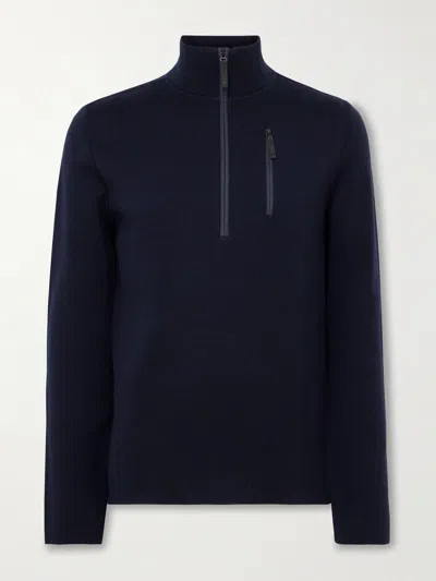 Aztech Mountain Matterhorn Shell-trimmed Wool Half-zip Ski Mid-layer In Black