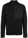 Aztech Mountain Panelled Full Zip Sweater In Black