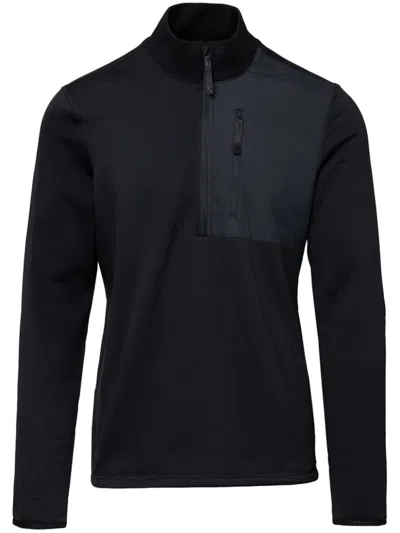 Aztech Mountain Panelled Full Zip Sweater In Black