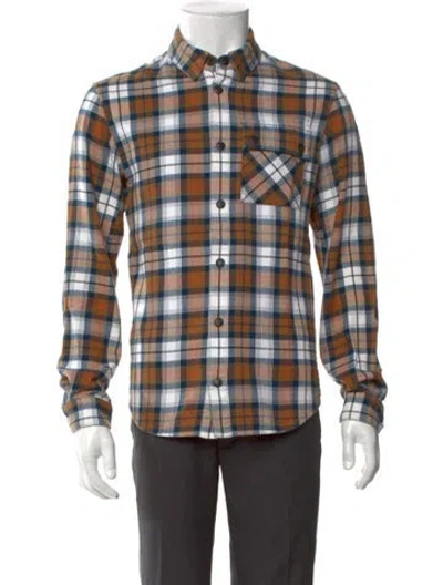 Pre-owned Aztech Mountain Plaid Print Long Sleeve Shirt In Neutral