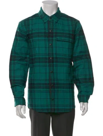 Pre-owned Aztech Mountain Plaid Print Long Sleeve Shirt W/ Tags In Green