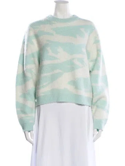 Pre-owned Aztech Mountain Printed Crew Neck Sweater In Green