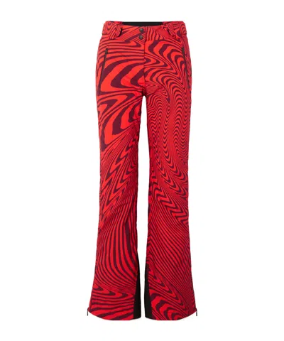 Aztech Mountain Printed Padded Stretch Ski Pants In Red