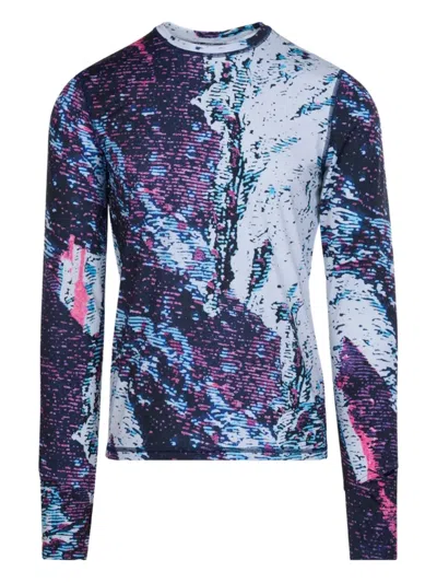 Aztech Mountain Printed Performance Top In Blue