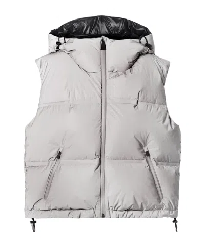 Aztech Mountain Quilted Softshell Hooded Cropped Down Vest In Neutral