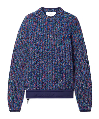 Aztech Mountain Shell-trimmed Ribbed-knit Sweater In Brown