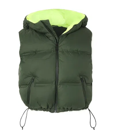 Aztech Mountain Snowbird Hooded Quilted Shell Down Gilet In Green
