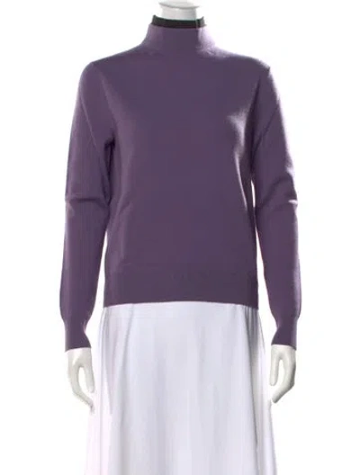 Pre-owned Aztech Mountain Virgin Wool Turtleneck Top In Purple