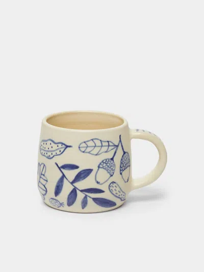 Azul Patagonia Acorn Hand-painted Ceramic Mugs (set Of 2) In Multi