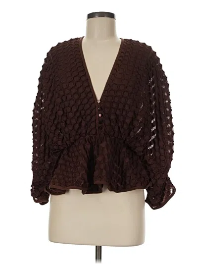 Pre-owned Azulu 3/4 Sleeve Blouse In Brown
