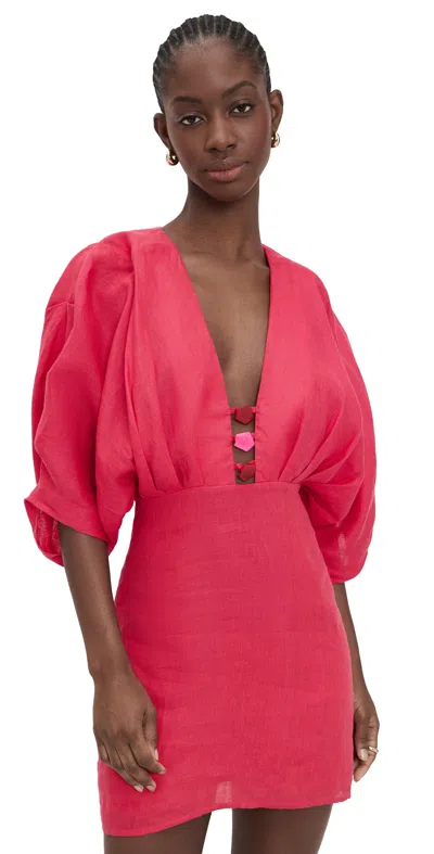 Azulu Abella Dress Cherry Red In Pink