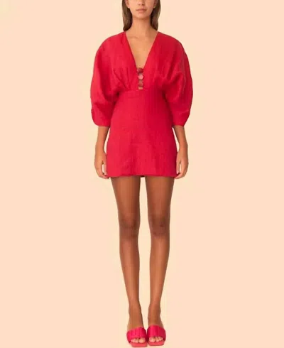 Azulu Abella Dress Cherry Red In Pink