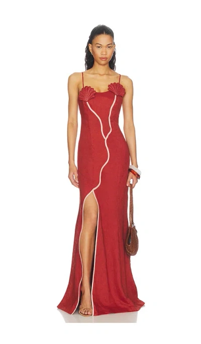 Azulu Antonia Dress In Sunset Orange