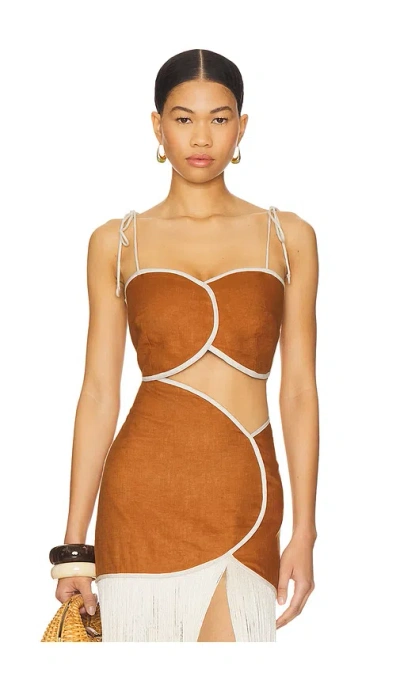 Azulu Ariel Top In Brown