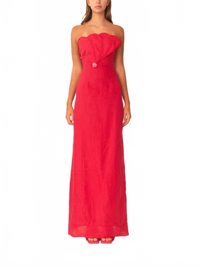 Azulu Bianca Maxi Dress In Raspberry In Red