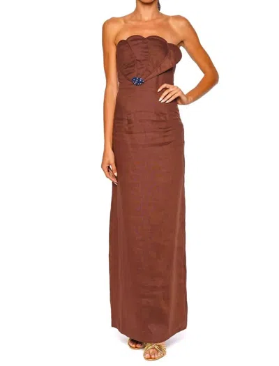 Azulu Bianca Maxi Dress In Umber Brown