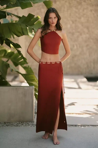 Azulu Cairo Maxi Skirt In Orange