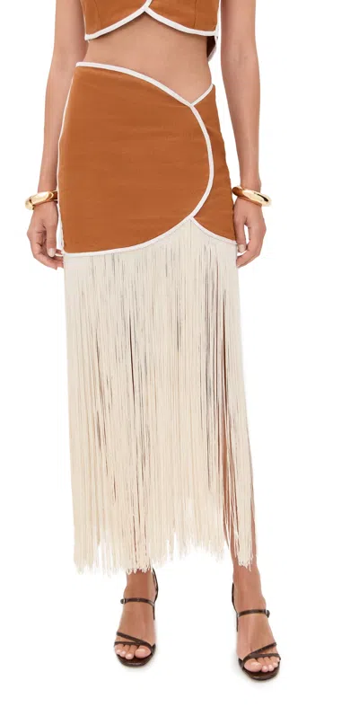 AZULU JOELLE SKIRT COGNAC