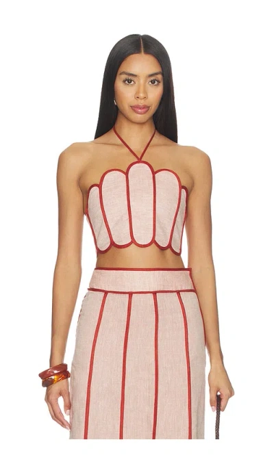 Azulu Lena Top In Apricot Orange