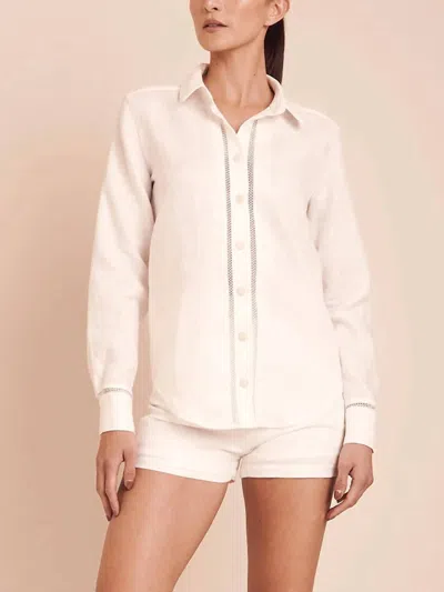 Azulu Mali Button Down Shirt In Ivory In Neutral
