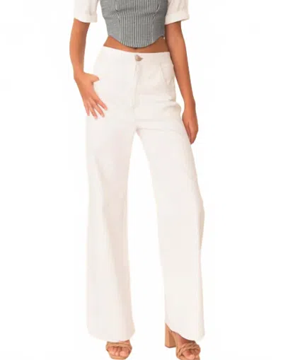Azulu Mason Wide Leg Jeans In Ivory In White
