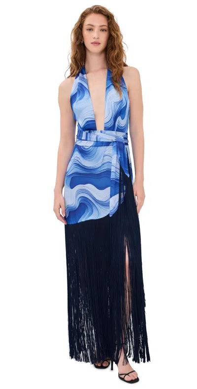 Azulu Sadie Dress Blue Coral Print