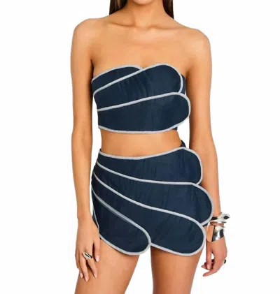 Azulu Sango Strapless Top In Navy In Blue