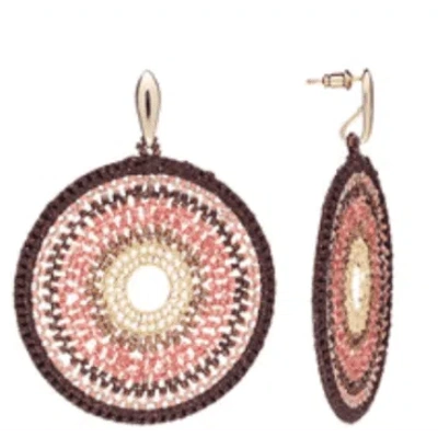 Azuni London Nova Crochet Mandala Earrings In Gold