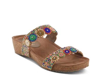 Azura Bahama Wedge Sandal In Brown