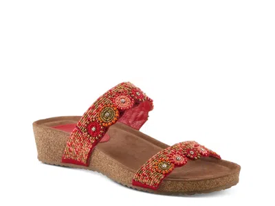 Azura Bahama Wedge Sandal In Red