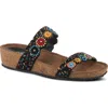 Azura By Spring Step Bahama Embellished Slide Sandal In Black Multi