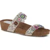 Azura By Spring Step Bahama Embellished Slide Sandal In White Multi