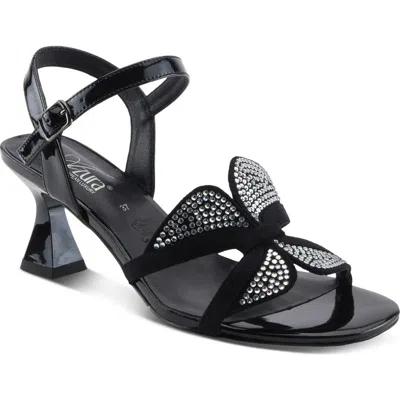 Azura By Spring Step Decorous Crystal Embellised Sandal In Black