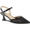 Azura By Spring Step Delicate Ankle Strap Pointed Toe Pump In Black