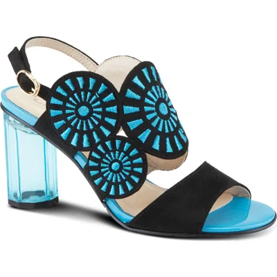 Azura By Spring Step Embroidery Slingback Sandal In Black Multi