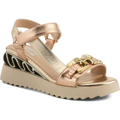 Azura By Spring Step Fabilosi Ankle Strap Wedge Sandal In Multi